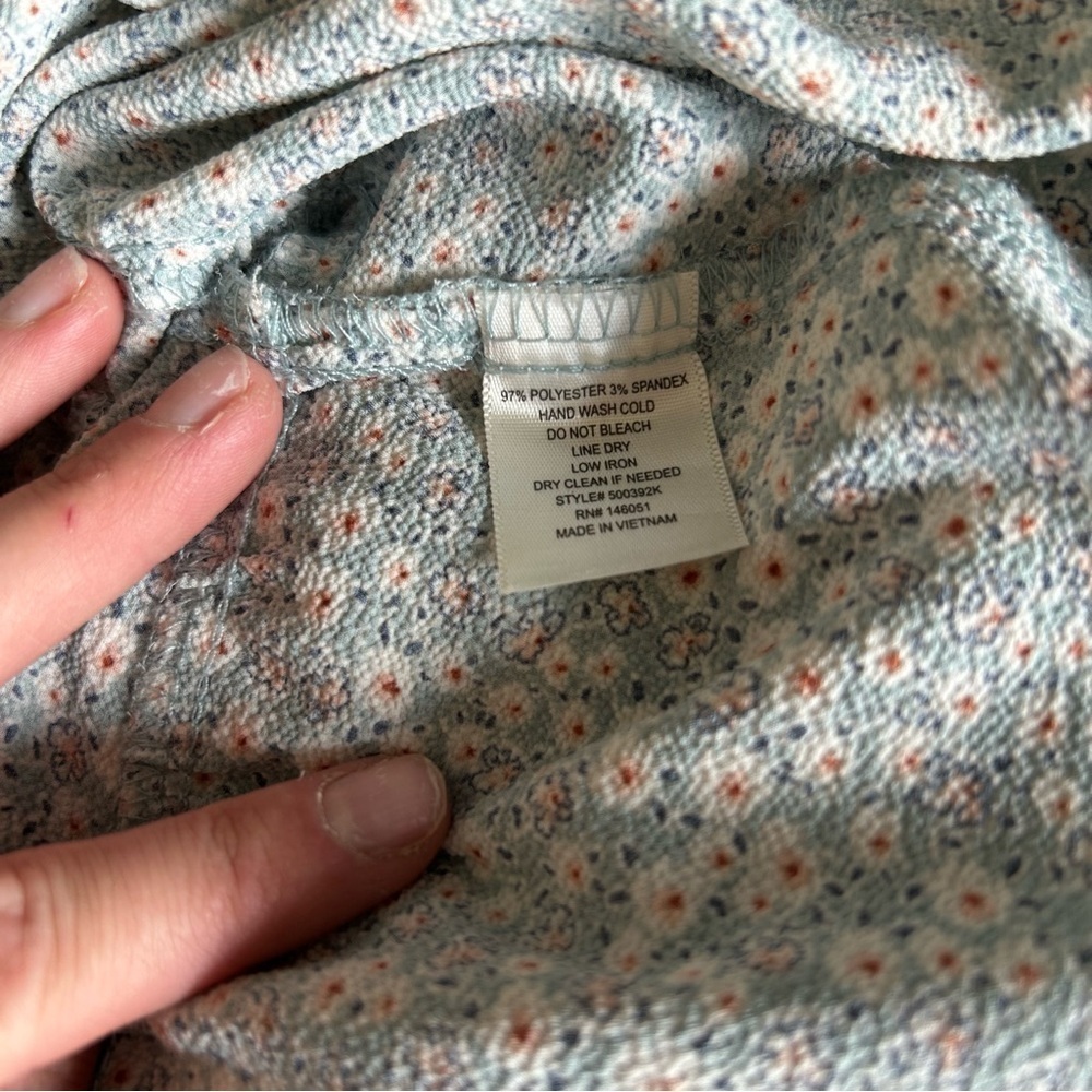 Monteau Cottagecore, Farmhouse, Square Neck Line, Floral Light Green Midi Dress - Picture 6 of 8